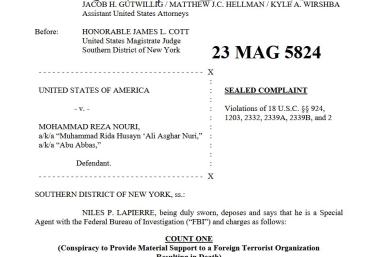 Mohammed Reza Nouri unsealed deposition